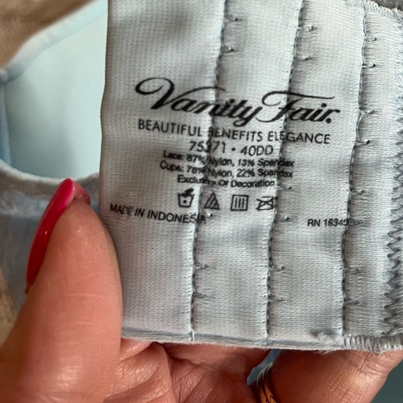 Vanity Fair Light Blue Adjustable Bra Size 40 DD - Picture 6 of 14